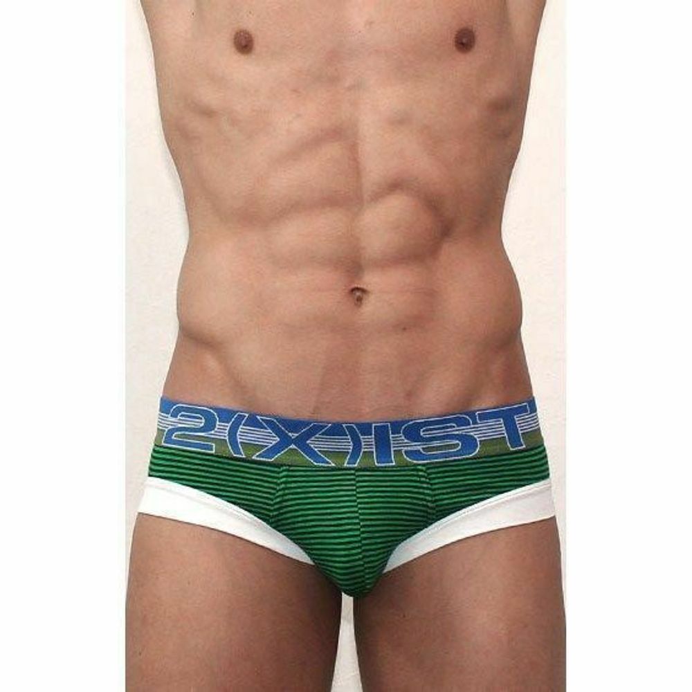 Мужские трусы брифы зеленые 2xist Green Brief XIS0012