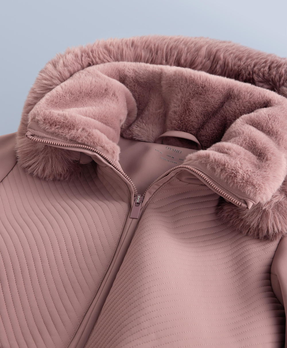 Oysho Водонепроницаемый облегающий эластичный горнолыжный комбинезон, фиолетово-розовый