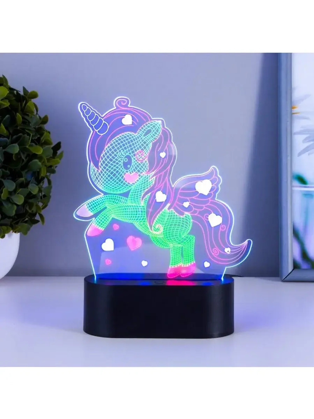 Светильник сенсорный «Единорожек» LED USB (90 см) от батарее