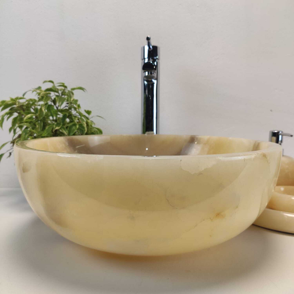 Раковина из оникса Bowl Yellow TinLip BO-61092 40*40*15