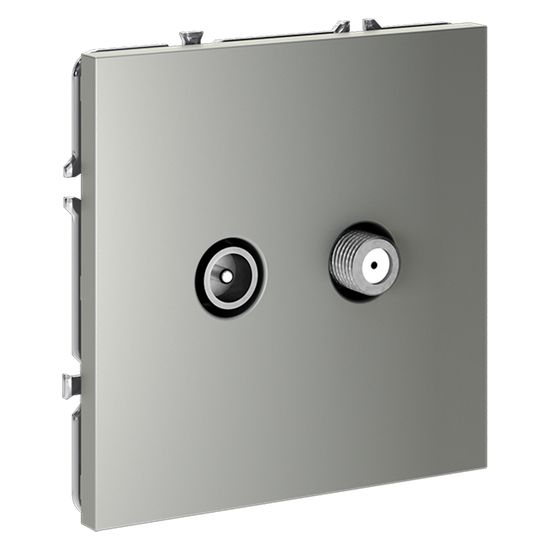 Розетка телевизионная встраиваемая VOLTUM S70 оконечная TV+SAT, (сталь)