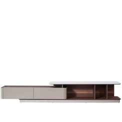 Тумба под ТВ Almeria, 200 см, керамогранит с рисунком Calacatta Borghini