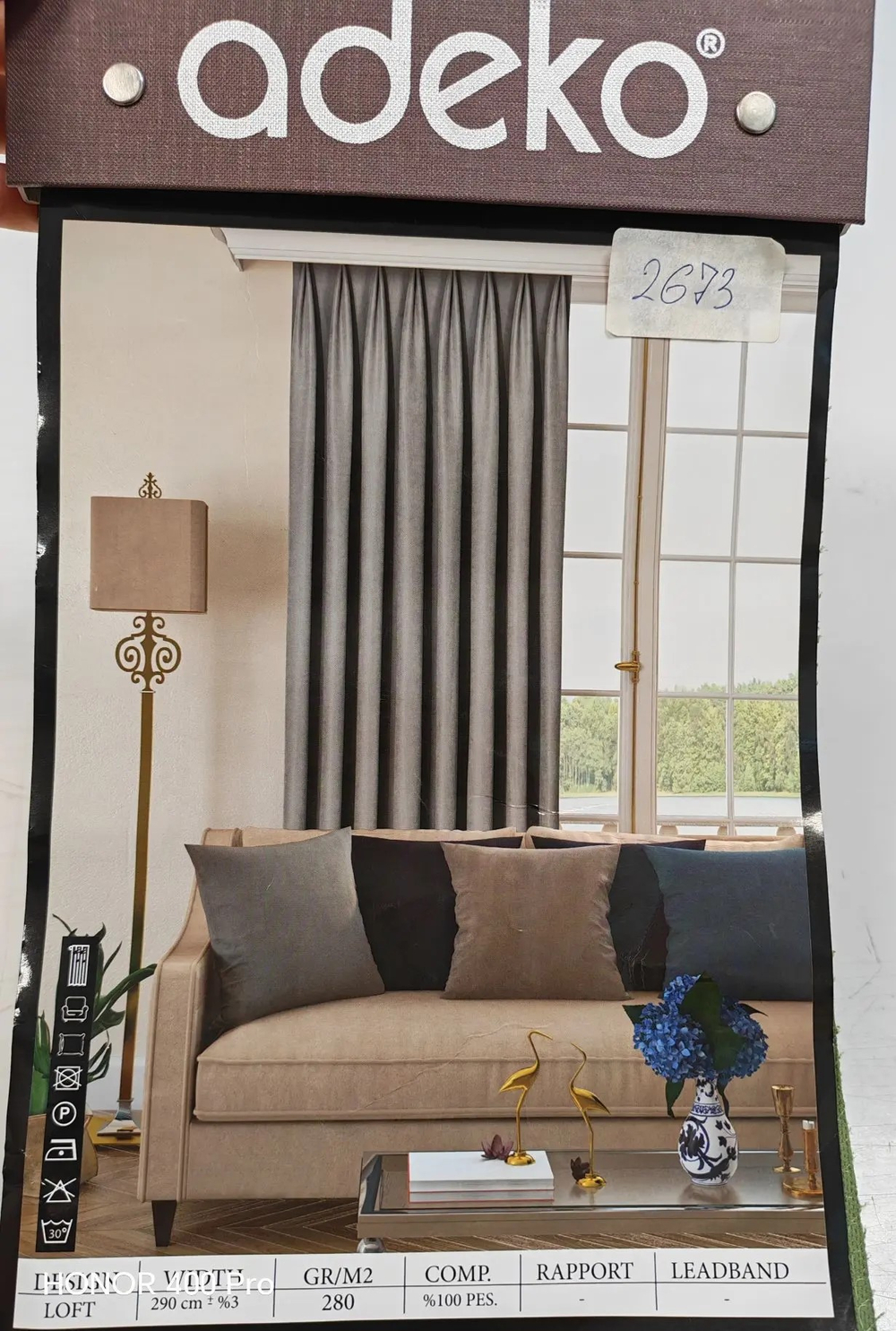 Портьерная ткань Adeko канвас арт. Loft (высота 290 см, Турция)
