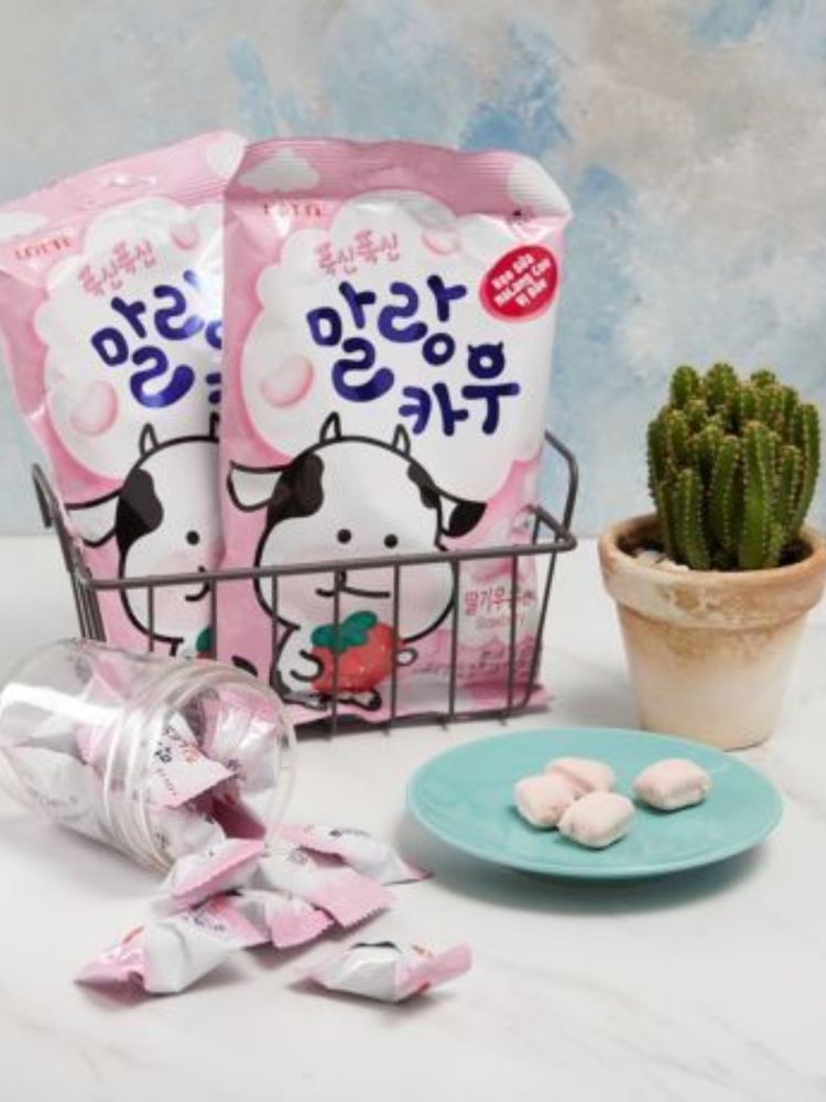 Жевательная конфета Lotte Malang со вкусом клубники 79 г 3 шт