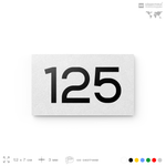 Номер на дверь 125, табличка на дверь для офиса, квартиры, кабинета, аудитории, склада, белая 120х70 мм, Айдентика Технолоджи