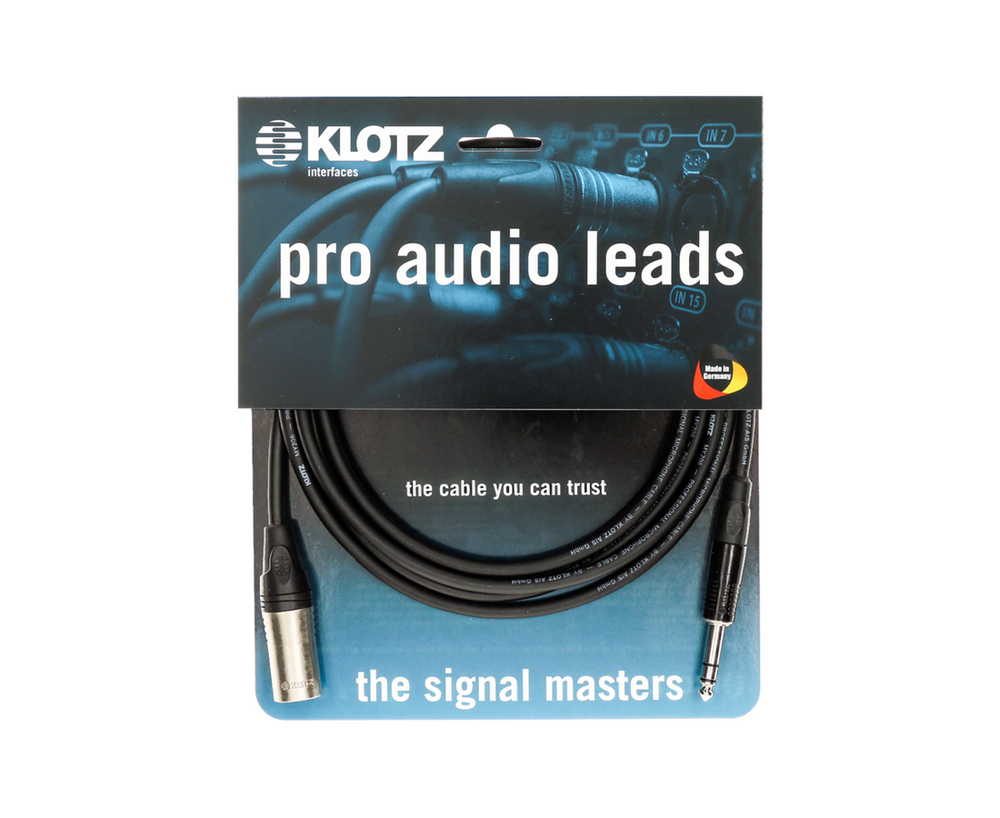 KLOTZ M1MS1K M1 Mic Cable black 3m XLR 3 male - Jack 3p