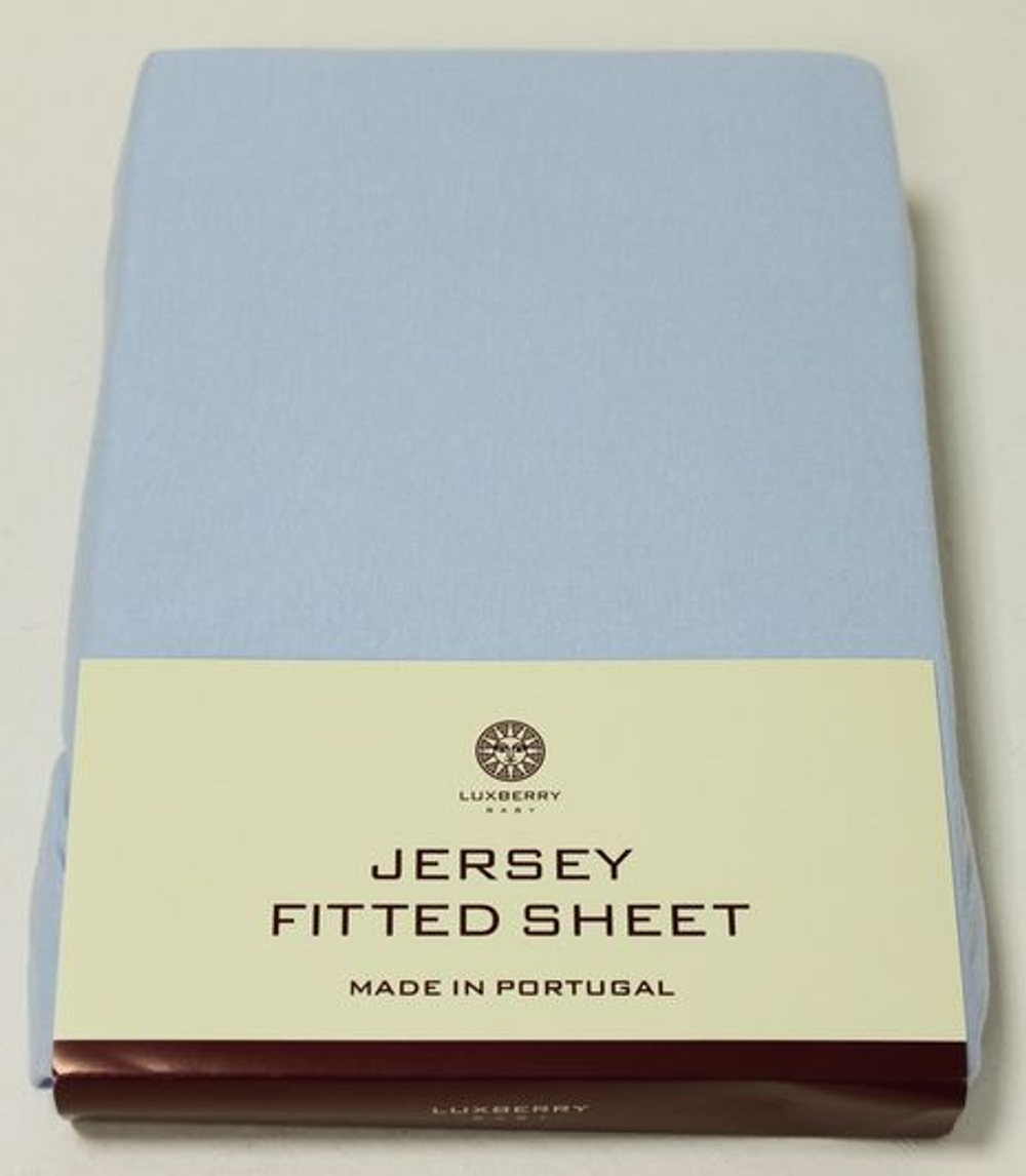 Элитная простыня детская на резинке голубая от Luxberry