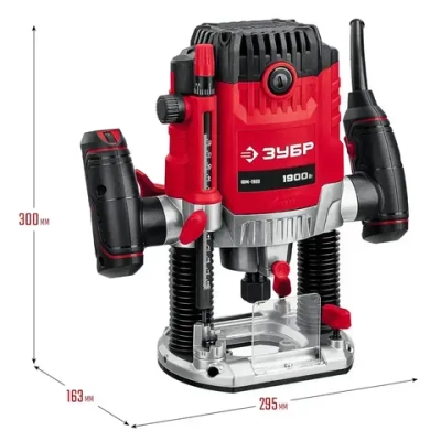 Универсальный фрезер ЗУБР, (Мощность 1900 Вт, мax число оборотов 23000 об/мин, рабочий ход 50 мм, мaх диаметр фрезы 42 мм) Инструмент по дереву