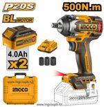 Аккумуляторный ударный гайковерт BL 20В 500Hm 1/2 ABR SUPER INGCO CIWLI2050 INDUSTRIAL