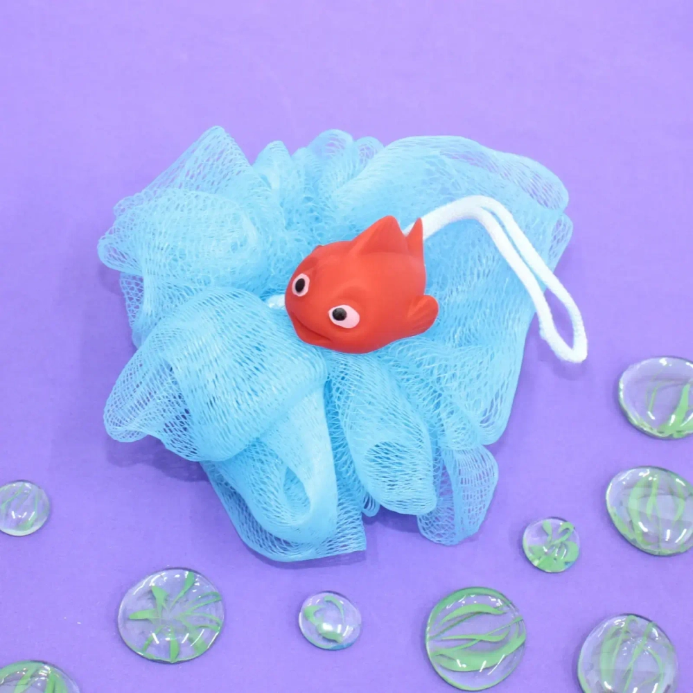 Мочалка-шар для тела полипропиленовая детская «Baby Boom - Рыбка», цвет голубой, 20гр, d-11см