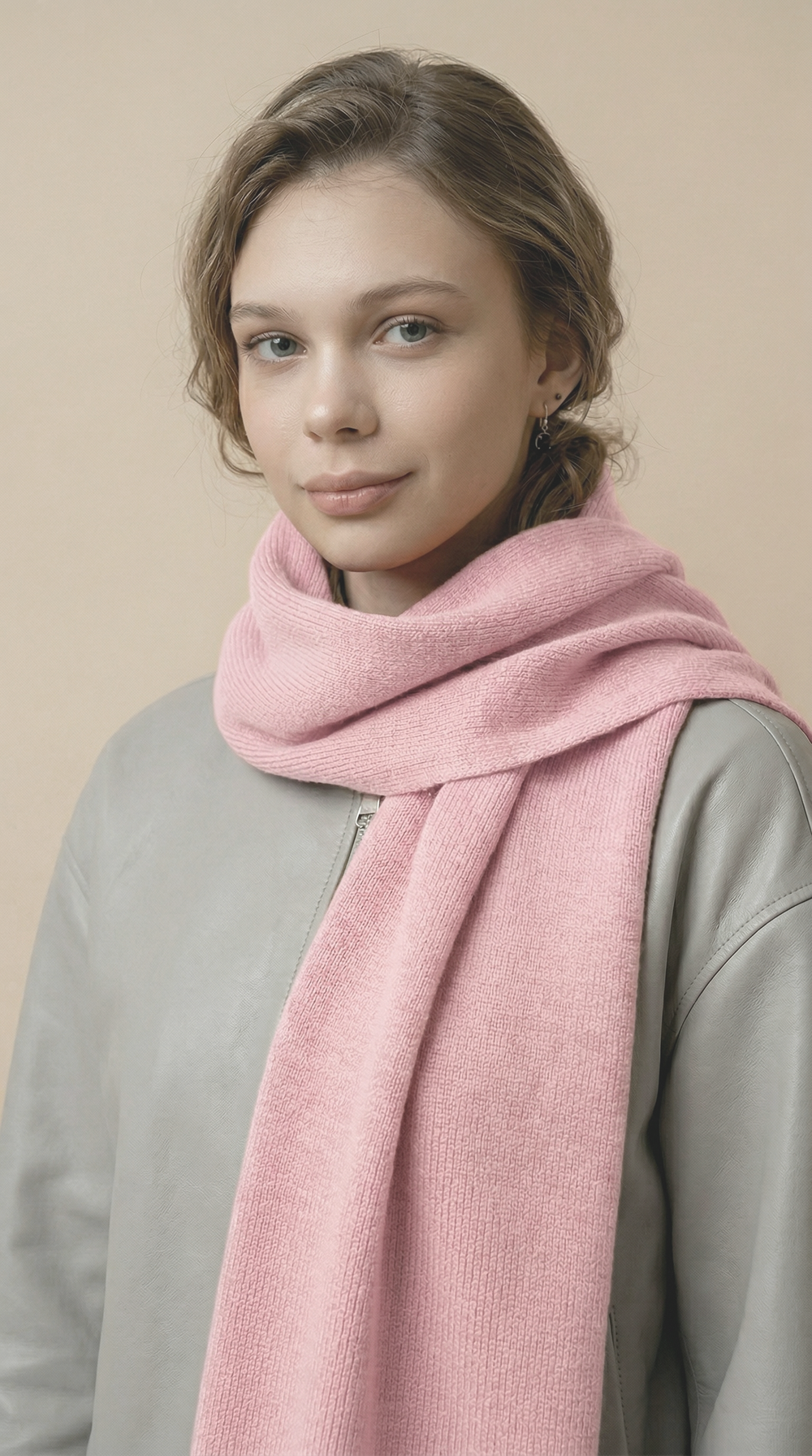 Оренбургский шерстяной шарф Ш501-32 пыльная роза