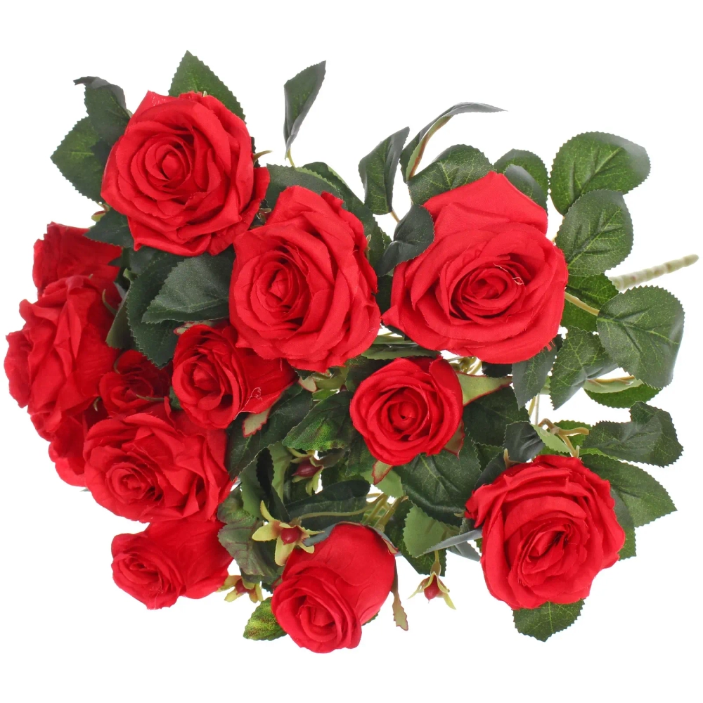 Искусственные цветы «Розовая фантазия» 48см 13 цветков красные