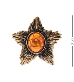AM-2420 Кольцо «Астра» (латунь, янтарь)