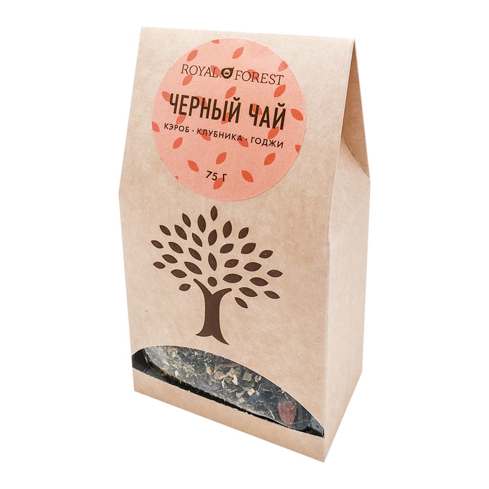 Чай черный Royal Forest кэроб, клубника, годжи 75 г