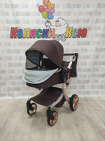 Коляска трансформер Farfello Aimile Original New Gold шоколадный