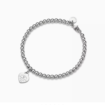 Браслет из серебра с бриллиантом , Tiffany с подвеской в форме сердца💝