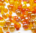 МБ-12 Хрустальные бусины, форма: МИКС, цвет: Оранжевый, 25 гр.
