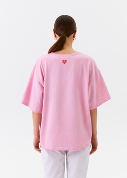 Футболка Глоу Оверсайз, розовая