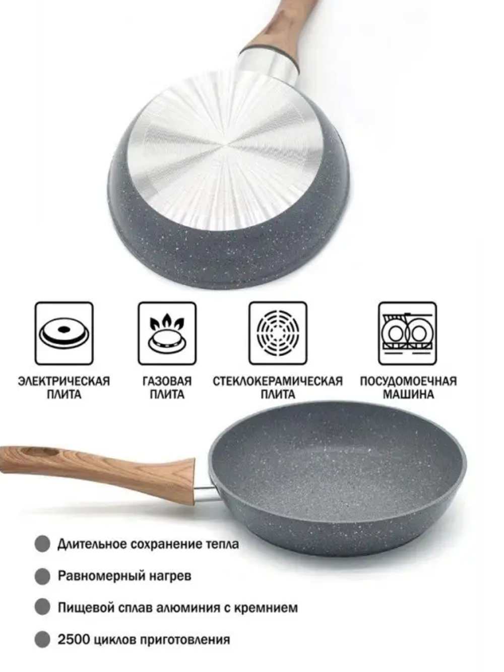 Сковорода SynMore Granit 260мм 25В-26