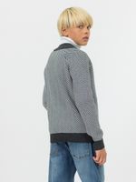 Кардиган для мальчика на молнии AT725 серо-молочный