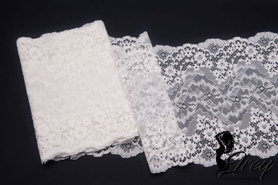 0597 Кружево эластичное 18 см, Италия, айвори 004