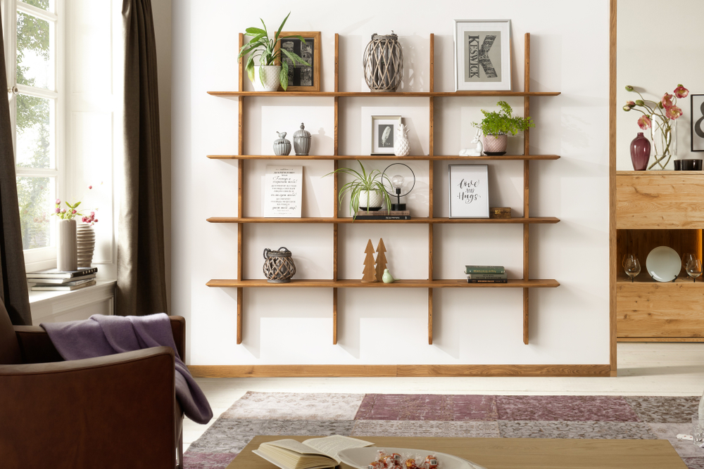 Стеллаж из массива дуба настенный Берг 2