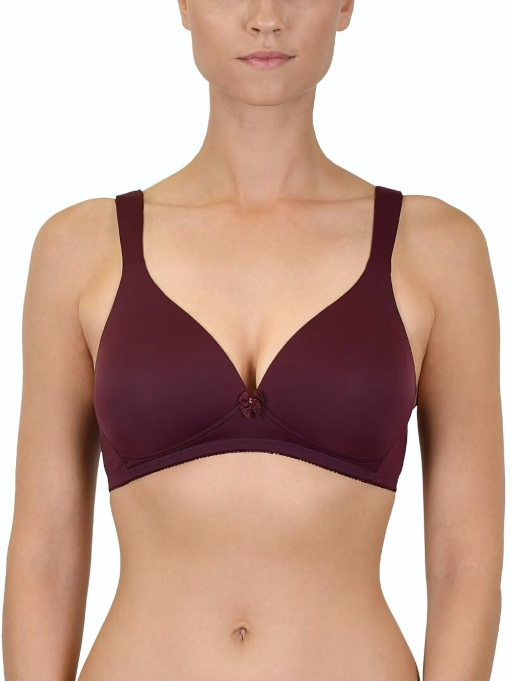 Бескаркасный бюстгальтер с бесшовными формованными чашками на поролоне (Размер: 80B) (Цвет: черный)