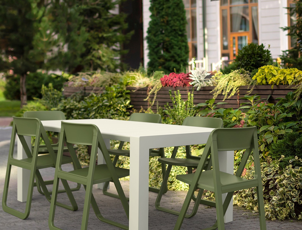 Стол пластиковый раздвижной Siesta Contract Vegas Table Medium, белый, 1800-2200х1000х750 мм