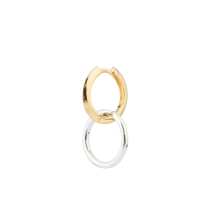 Позолоченная серьга кликер из серебра с кругом