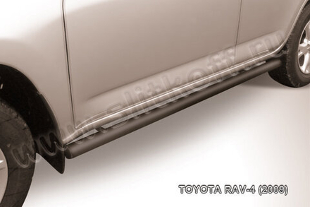 Пороги стальные Toyota Rav-4 (2009-2010) d57 труба (серебристые)