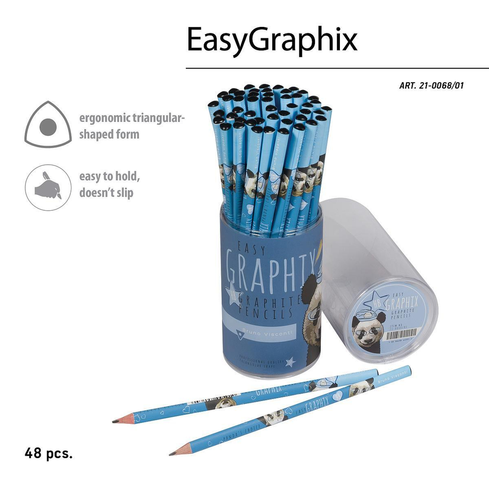 Карандаш ч/г НВ "EasyGraphix. Панда" (Bruno Visconti)