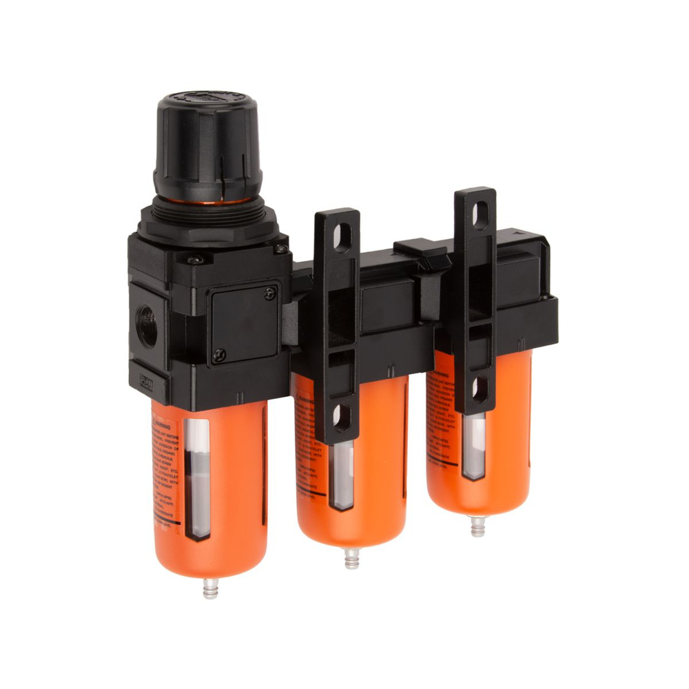 WDK-70733 Блок подготовки воздуха 3/8" трехступенчатый с влагомаслоотделителем, регулятором и маноме