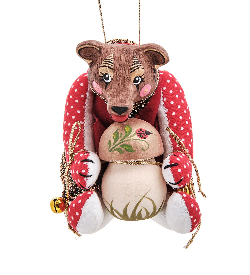 RK-872/2 Кукла подвесная «Медвежонок с грибом»