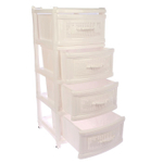 Комод 4-х СЕКЦИОННЫЙ (40*50cm) ПАНЕЛЬНЫЙ НА КОЛЕСАХ БЕЛЫЙ арт. 04014 [1] ДУНЬЯ