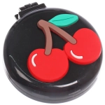 Расческа массажная детская складная «КАРАМЕЛЬ», вишенки, цвет черный, d-6см (пакет с подвесом)