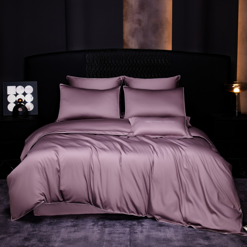 КПБ Однотонный Сатин Премиум на резинке OCPR008, 2 спальный, 4 наволочки, простынь 160*200*30