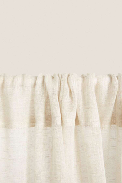 ZARA HOME XL ЛЬНЯНАЯ ЗАНАВЕСКА, СВЕТЛО-БЕЖЕВЫЙ