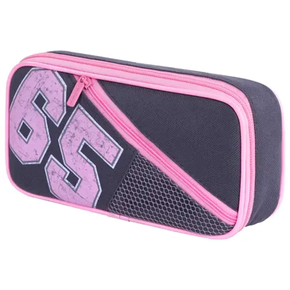 Пенал мягкий 1 отделение 210*100*35 Brauberg, серо-розовый, ткань