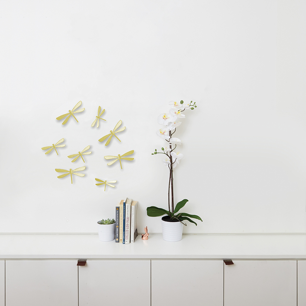 Декор для стен Wallflutter 8 элементов латунь, Umbra