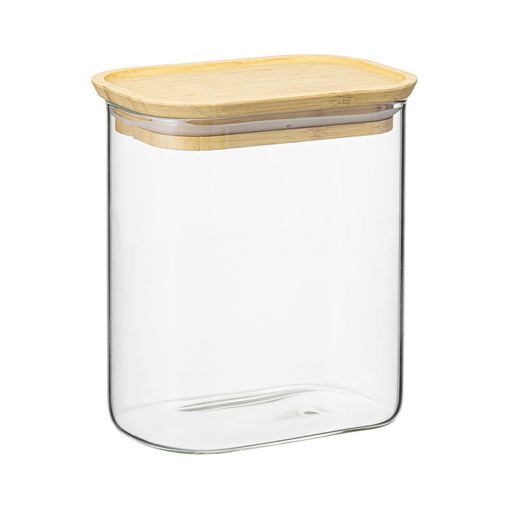 Банка для хранения прямоугольная Glass Bamboo 950 мл