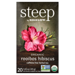 Bigelow, Steep, органический травяной чай, ройбуш и гибискус, без кофеина, 20 чайных пакетиков, 45 г (1,6 унции)