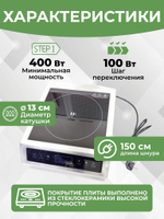 Плита индукционная настольная 3000 Вт, нагрузка 100 кг