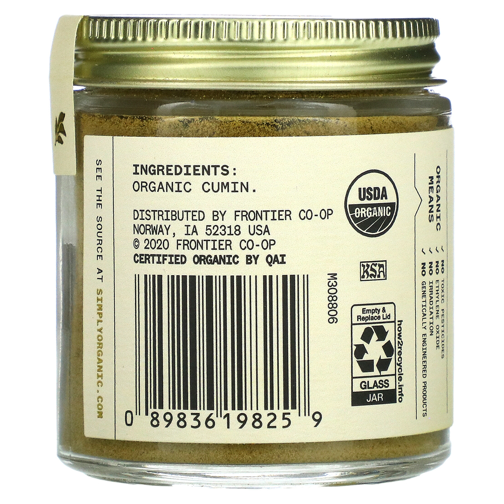 Simply Organic, Single Origin, турецкий тмин, 56 г (1,96 унции)