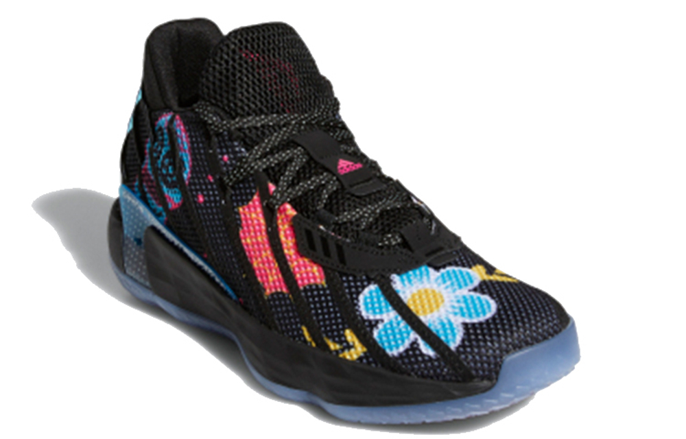 Adidas D Lillard 7 Dame 7 Gca Lillard Graffiti Festival of the Dead Shock Absorption Non-slip Wear-resistant Breathable mid-cut actual combat basketball shoes men's Black