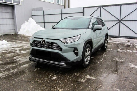 Защита переднего бампера (нержавейка) Toyota Rav-4 (2018-2023) d57+d42 (черный)