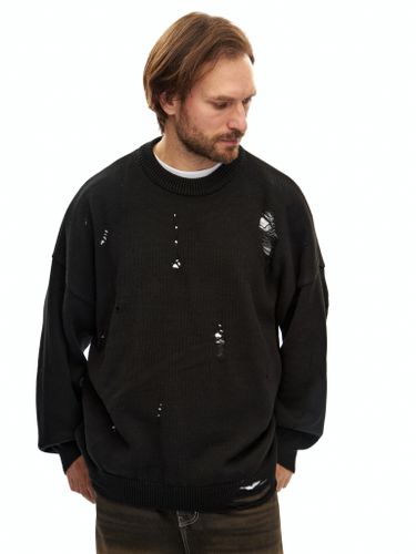 Черный хлопковый джемпер с перфорацией Votus