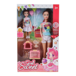 Кукла тип Модель с ребенком и аксессуарами, коробка YY2077