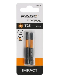 Набор бит торсионных IMPACT 2 шт TORX T25 S2 х 50 мм RAGE by VIRA