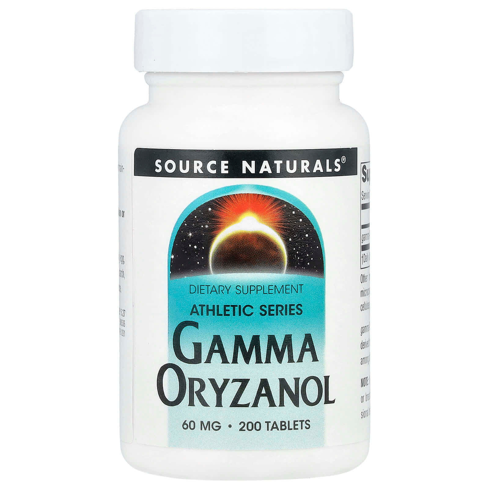 Source Naturals, Athletic Series, гамма-оризанол, 60 мг, 200 таблеток