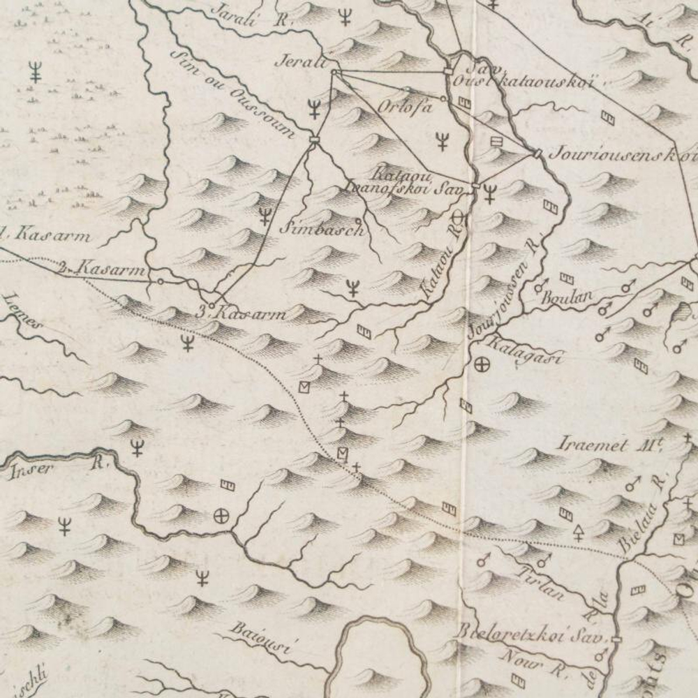 Минералогическая карта Уральских гор от истоков реки Белой до Сосьвы